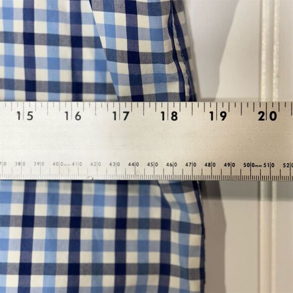 Y2K Abercrombie Blue Plaid Muscle Fit Button Down Shirt Embroidered Moose Prep - Picture 5 of 8